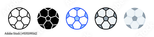 Soccer Ball Icon Collection With Multiple Styles