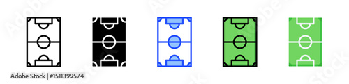 Soccer Field Icon Collection With Multiple Styles