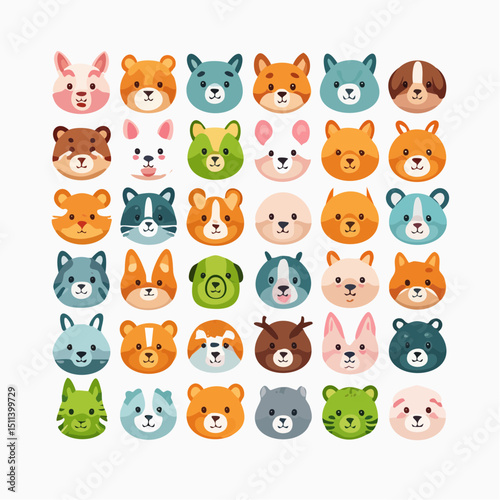 set of funny animals