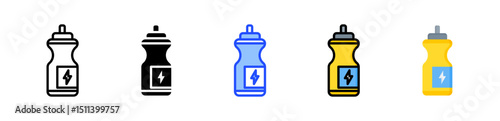 Energy Drink Icon Collection With Multiple Styles