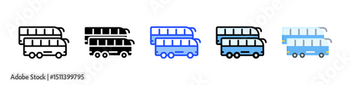 Bus Icon Collection With Multiple Styles