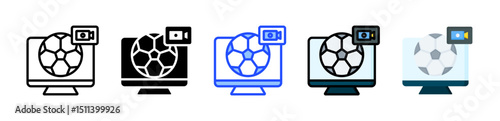Live Football Icon Collection With Multiple Styles