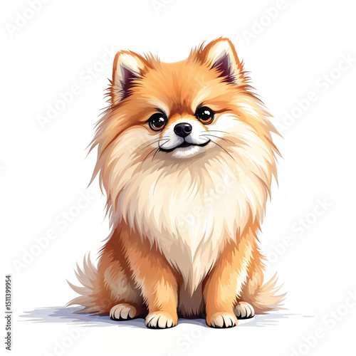 Pomeranian Puppy Vector Illustration isolated