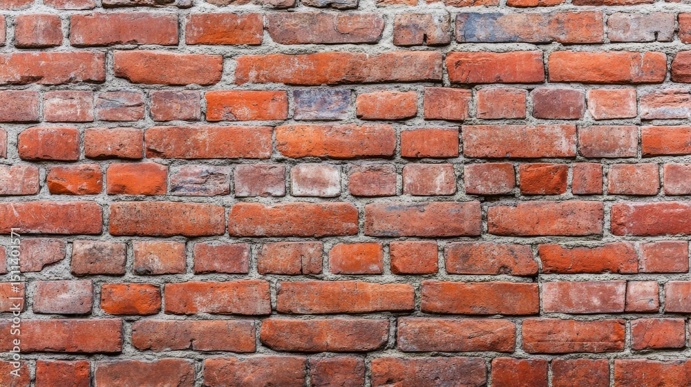 Fototapeta premium Red Brick Wall Texture, Old Rough Brickwork, Backdrop, textures ,wall