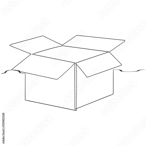 continuous line drawing Box icon vector. box sign and symbol parcel package