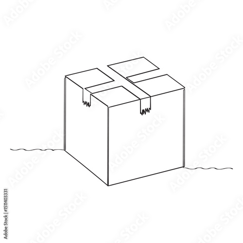continuous line drawing Box icon vector. box sign and symbol parcel package