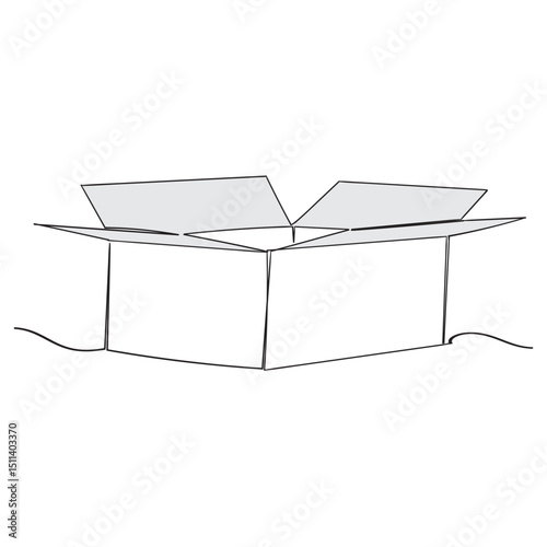 continuous line drawing Box icon vector. box sign and symbol parcel package