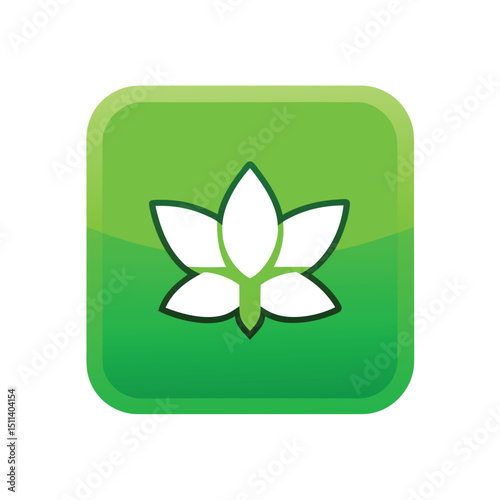Green Lotus Flower Icon