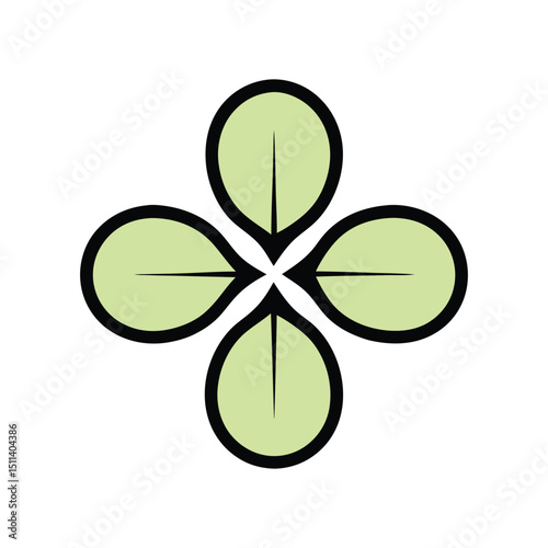 Stylized Four-Leaf Clover Icon