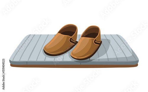 Brown Loafers on Wooden Plank