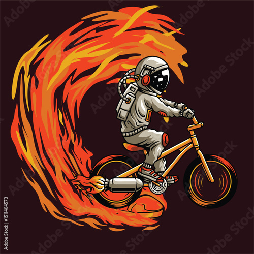 astronaut-surfing-t-shirt design 