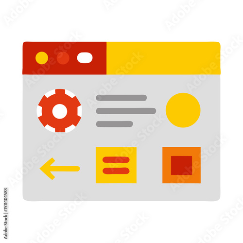 Flat Design Browser Window with Custom Features