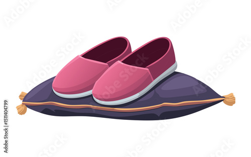 Pink Slippers on Cushion