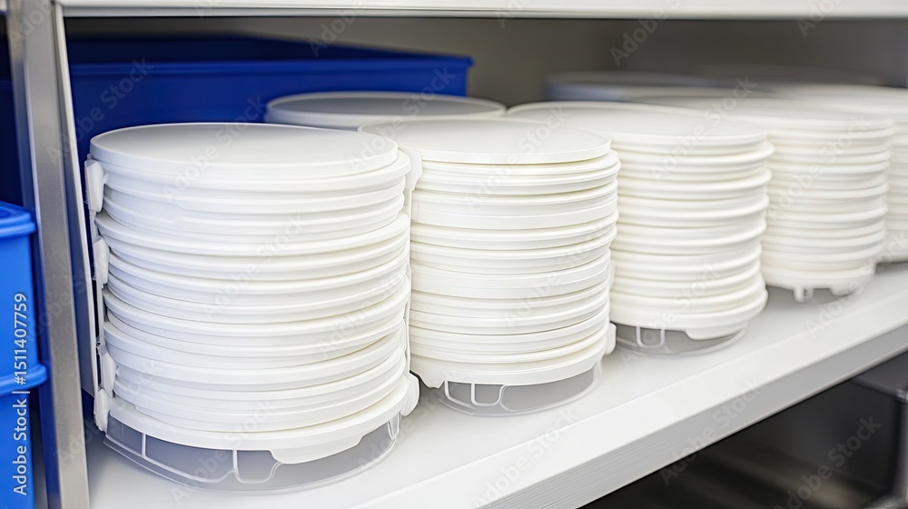 Obraz premium Lid holder installed behind cabinet door with neatly slotted lids