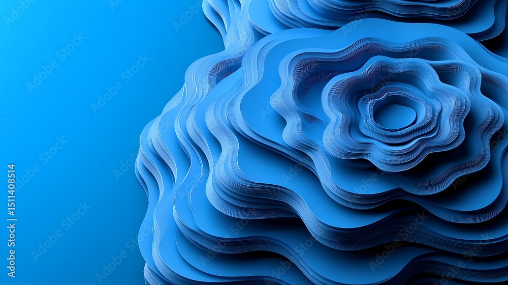 Obraz premium Abstract layered blue forms