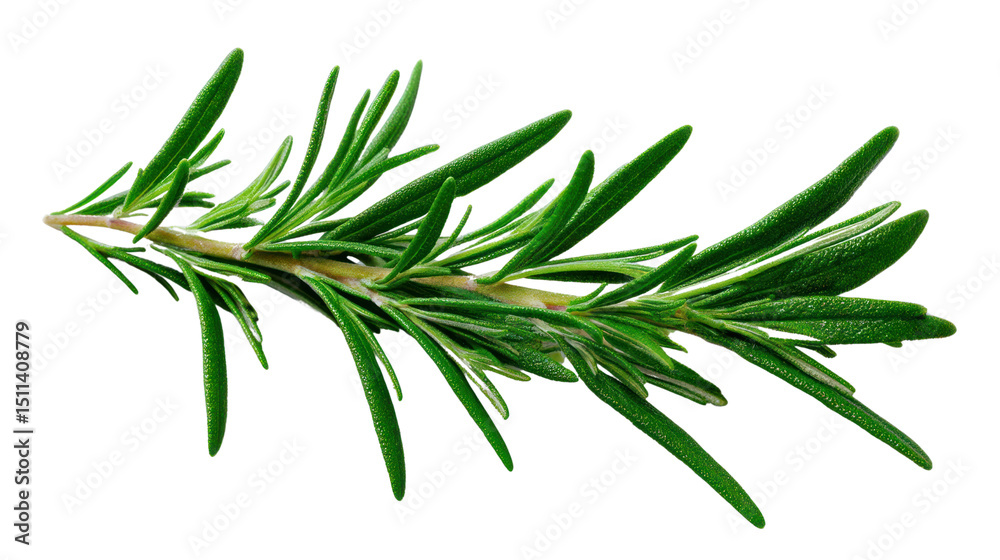 Fototapeta premium Fresh rosemary sprig, aromatic herb, white isolate background.