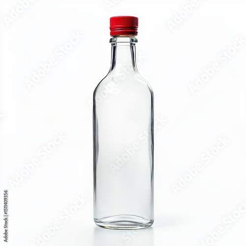 Wallpaper Mural Clear Glass Bottle with Red Cap on White Background Torontodigital.ca