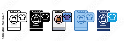 Mobile Shopping Icon Element For Design