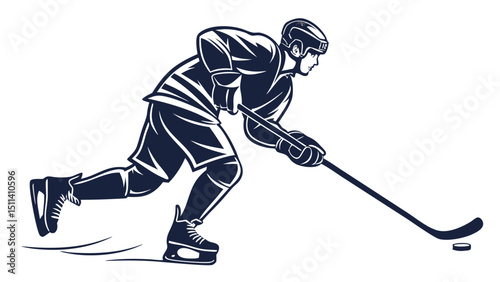 Ice Hockey Player Action Illustration