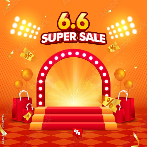 6.6 super sale promotion event banner