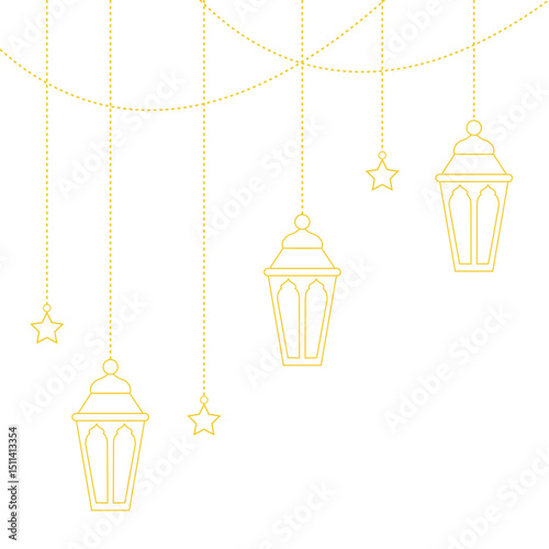 Line Islamic Lantern