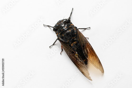 A cicada on a white background