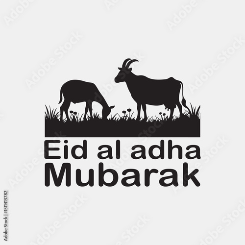 Eid silhouette vector, Animal Icon, Islamic mosque, silhouette, sheep, graphic design, vector art, Vector illustration, Muslim holiday, Islamic celebration,
