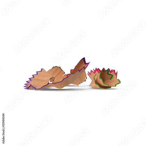 Bild auf Leinwand Pencil Shavings Isolated on Transparent Background