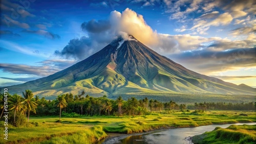 Majestic Mayon Volcano: Philippines Landscape Photography - Breathtaking Sunrise View
