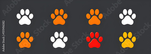 paw pattern icon, dog footprint icon, cat footprint icon, paw emblem, paw sign, paw flat icon, paw circle icon, paw label, paw contour icon, pet shop paw icon, veterinary paw icon, paw doodle, paw iso