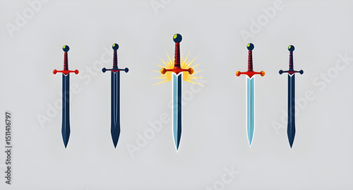 fantasy weapon set, sword art, classic swords, combat swords, sword bundle, blade collection, warrior weapon set