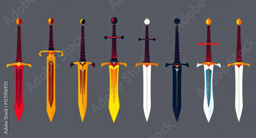 sword clipart, sword illustrations, royal swords, epic swords, heroic swords, dueling swords, sword pack, armory swords, weapon icons, fantasy weapon set, sword art, classic swords, combat swords, swo