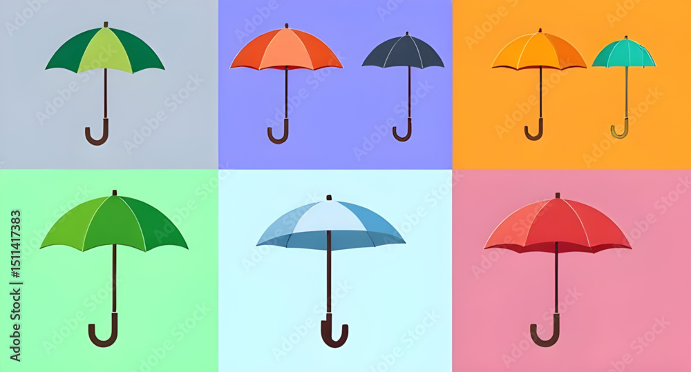 Fototapeta premium set of umbrellas