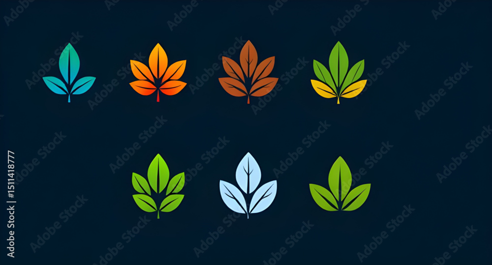 Obraz premium leaves vector set