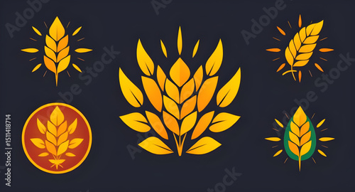 grains vector set