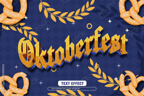 Oktoberfest editable text effect 3d emboss Luxury