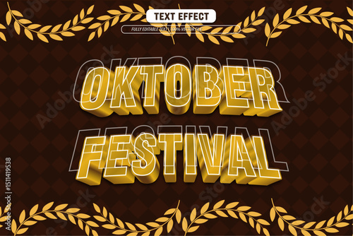 Oktoberfest editable text effect 3d emboss Luxury