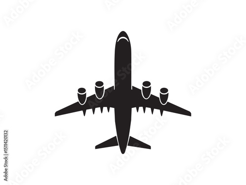 Silhouette of Aircraft in Flight – Minimalist Travel and Transport Illustration