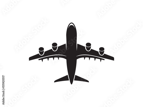Airplane Silhouette Flying at Sunset – Air Travel and Transportation Theme.