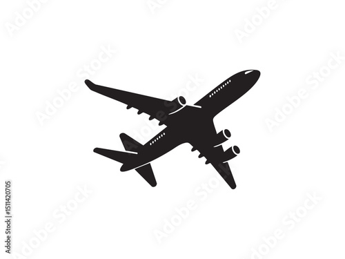 Airplane Silhouette Flying at Sunset – Air Travel and Transportation Theme.