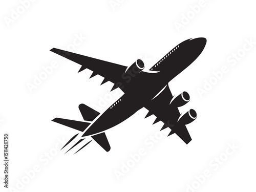 Airplane Silhouette Flying at Sunset – Air Travel and Transportation Theme.