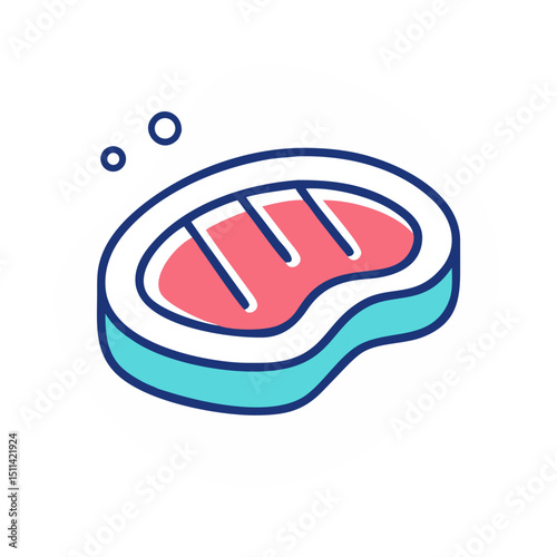 Beef Steak Icon Illustration Vector