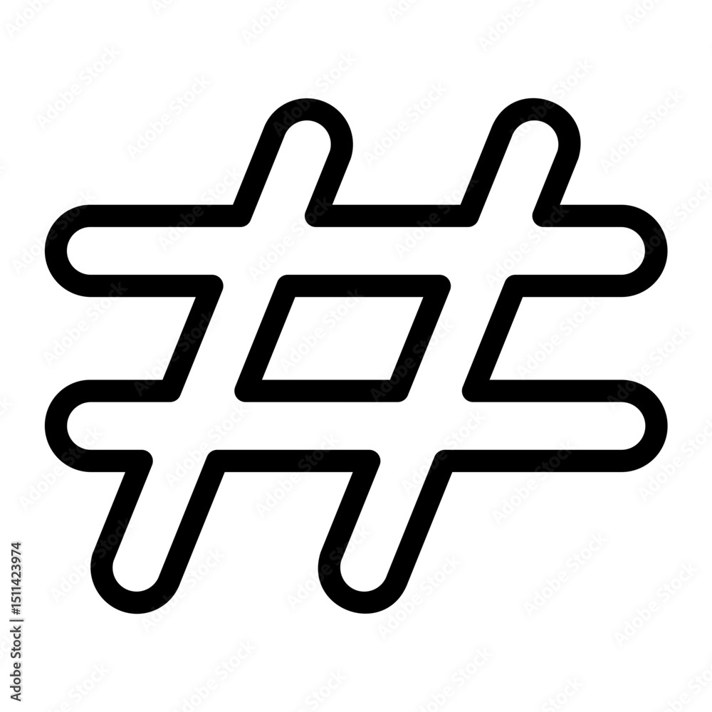 Obraz premium Hashtag Campaign — hashtag symbol with multiple social posts icon