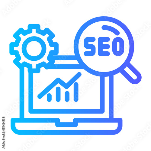 seo optimization - icon of a magnifying glass on a webpage