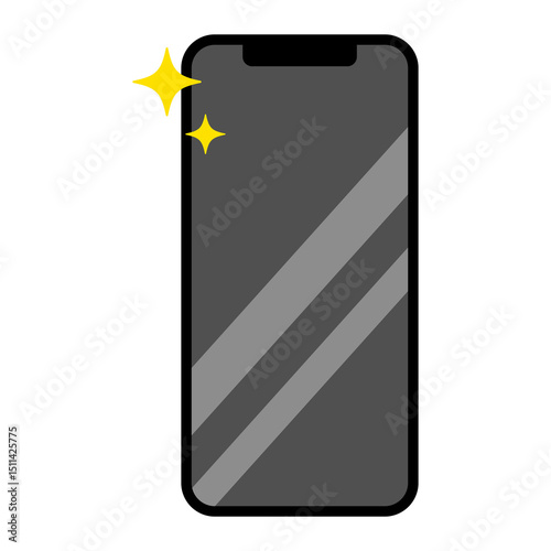 画面を新品に交換したスマートフォン