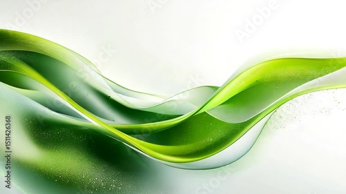 Green luminous flowing liquid with gradient, abstract background animation video