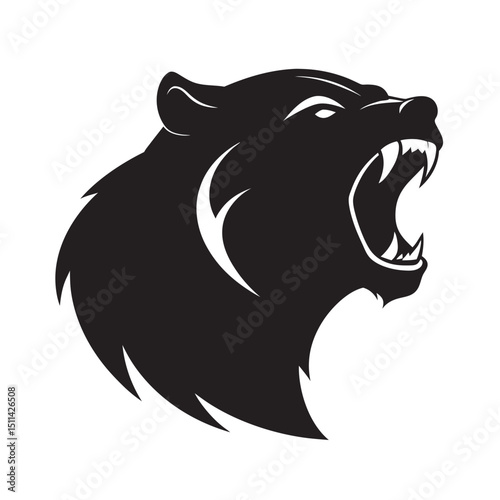 Grizzly Bear Roaring Side View