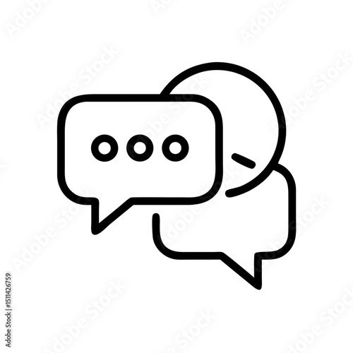 Chat icon with overlapping speech bubbles, symbolizing communication and conversation