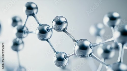 Detailed 3D Animation of Molecular Structure with Transparent Spheres and Connections