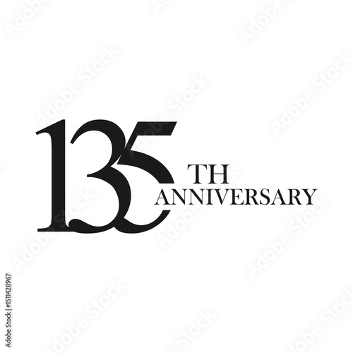 anniversary logo design, 135th anniversary, symbol, icon, party, logo design for 135th anniversary, vector, success, illustration, birthday, symbol, background, year, congratulations, greeting, invita
